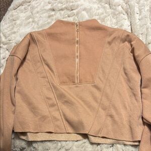 Chic Tan Cropped long sleeve top